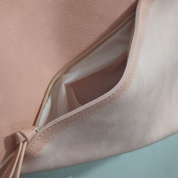 Ulta Beauty Tote Bag Blush Pink Faux Vegan Leather Hobo Shoulder NWOT Minimalist - Picture 5 of 11